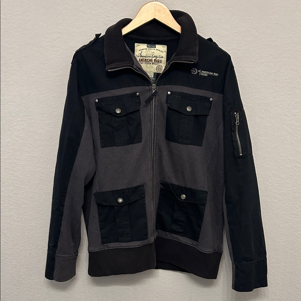 American Rag Men's Two-Tone Military Jacket